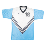 ERIMA #16 Mens Football Shirt Jersey Blue 80s V-Neck L