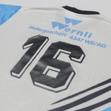 ERIMA #16 Mens Football Shirt Jersey Blue 80s V-Neck L