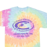 PORT AND COMPANY Calumet Painting And Restoration Mens Tie Dye T-Shirt Blue M