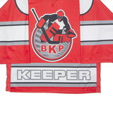 INTERHOCKEY BKP Ice Hockey Goalkeeper Mens Jersey Red 3/4 Sleeve V-Neck L