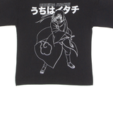 PULL&BEAR Naruto Uchiha Itachi Anime Mens T-Shirt Black Crew Neck XXS