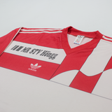 ADIDAS MR STV Hongg Mens Football Shirt Jersey Red 90s V-Neck XL