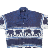Mens Shirt Blue Crazy Pattern S