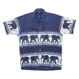 Mens Shirt Blue Crazy Pattern S