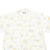 Mens Shirt White Crazy Pattern XL