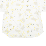 Mens Shirt White Crazy Pattern XL