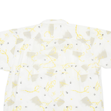Mens Shirt White Crazy Pattern XL