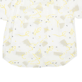 Mens Shirt White Crazy Pattern XL