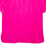 DEVILLE Womens Plain Shirt Pink Faux Silk S