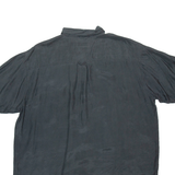 PURA SETA Mens Plain Shirt Black L
