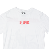 BIEBER Womens Band T-Shirt White USA XL