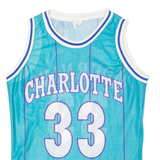 Charlotte #33 Mourning Basketball Mens Jersey Blue Sleeveless USA Crew Neck S