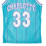 Charlotte #33 Mourning Basketball Mens Jersey Blue Sleeveless USA Crew Neck S