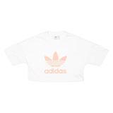 ADIDAS ORIGINALS Womens T-Shirt White V-Neck UK 14