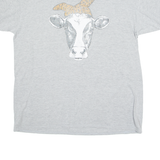 GILDAN Cow Womens T-Shirt Grey L
