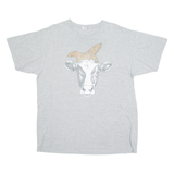 GILDAN Cow Womens T-Shirt Grey L
