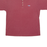 CALVIN KLEIN Mens T-Shirt Maroon 90s Button Neck XL