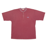 CALVIN KLEIN Mens T-Shirt Maroon 90s Button Neck XL