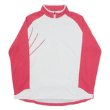 ADIDAS Training Womens T-Shirt Grey Long Sleeve 1/4 Zip UK 14
