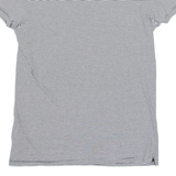 ADIDAS ORIGINALS Striped Womens T-Shirt Black V-Neck S