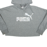 PUMA Cropped Womens Grey Hoodie M