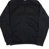 ADIDAS Womens Black Hoodie Full Zip L