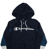 CHAMPION Womens Blue Hoodie Full Zip S