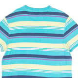 CHAMPION Striped Mens T-Shirt Blue Crew Neck L