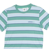 ADIDAS ORIGINALS Striped Mens T-Shirt Blue Crew Neck S