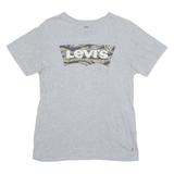 LEVI'S Camo Mens T-Shirt Grey Crew Neck S