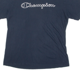 CHAMPION Mens T-Shirt Blue Crew Neck L