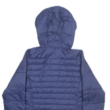 COLUMBIA Womens Puffer Coat Blue Nylon Hooded XS