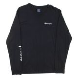 CHAMPION Mens T-Shirt Black Long Sleeve M