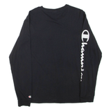 CHAMPION Mens T-Shirt Black Long Sleeve M