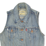 LEVI'S Womens Denim Gilet Blue 90s XS