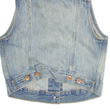LEVI'S Womens Denim Gilet Blue 90s XS