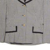 LUISA SPAGNOLI Womens Blazer Waistcoat White Viscose Houndstooth M