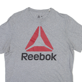 REEBOK Mens T-Shirt Grey M
