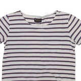 BARBOUR Striped Womens T-Shirt White UK 10