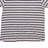 BARBOUR Striped Womens T-Shirt White UK 10
