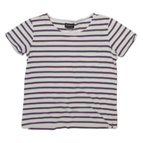 BARBOUR Striped Womens T-Shirt White UK 10