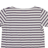 BARBOUR Striped Womens T-Shirt White UK 10