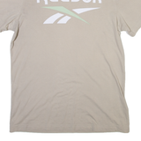 REEBOK Mens T-Shirt Beige M