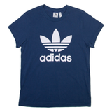 ADIDAS ORIGINALS Womens T-Shirt Blue UK 8