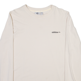 ADIDAS ORIGINALS Womens T-Shirt Cream Long Sleeve UK 14