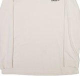 ADIDAS ORIGINALS Womens T-Shirt Cream Long Sleeve UK 14