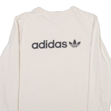 ADIDAS ORIGINALS Womens T-Shirt Cream Long Sleeve UK 14