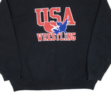 GILDAN Usa Wrestling Mens Sweatshirt Black USA XL