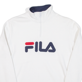 FILA Womens Sweatshirt White 1/4 Zip S