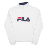 FILA Womens Sweatshirt White 1/4 Zip S